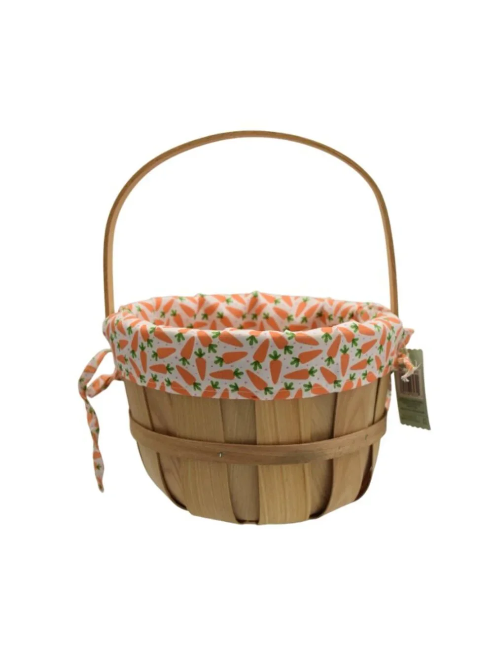 Ashland Wooden Basket Removable Carrot Fabric Liner Easter Egg Hunt Spring 9